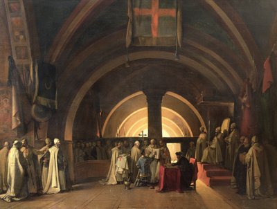 雅克·德莫莱的就职典礼于1295年进入圣殿骑士团 作者 Francois Marius Granet